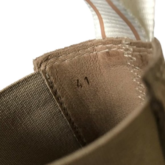 Last Daze Chelsea Boots Booties Womens 41 10 Tan Beige Elastic Side Panel Chunky - Picture 7 of 12